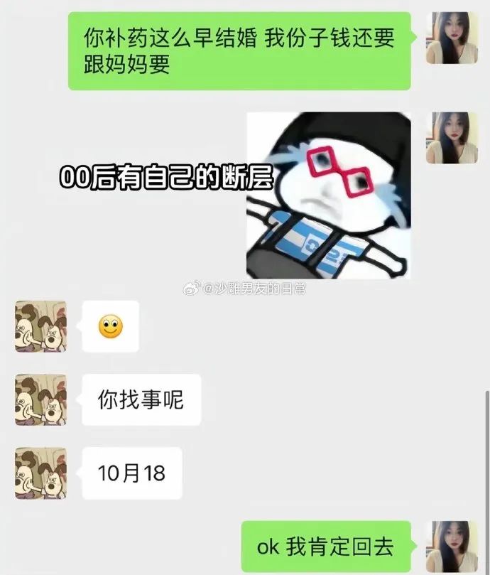 图：00后有自己的断层，朋友结婚还得找妈妈要份子钱...